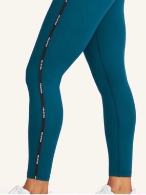 Peloton Teal Side-Stripe High-Rise Leggings